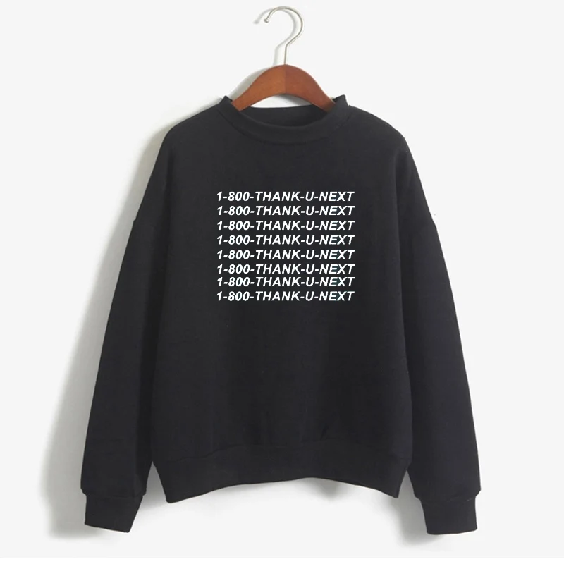 Толстовки Thank U Next, толстовка God Is A Woman, свитер с круглым вырезом, без слез - Цвет: BLACK