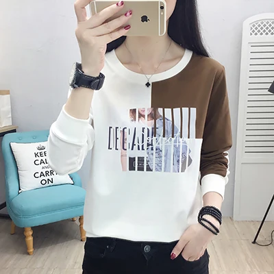 Shintimes/Лоскутные Пуловеры и свитшоты с длинным рукавом, Sudadera Mujer, зимний женский пуловер размера плюс, Femenino - Цвет: coffee
