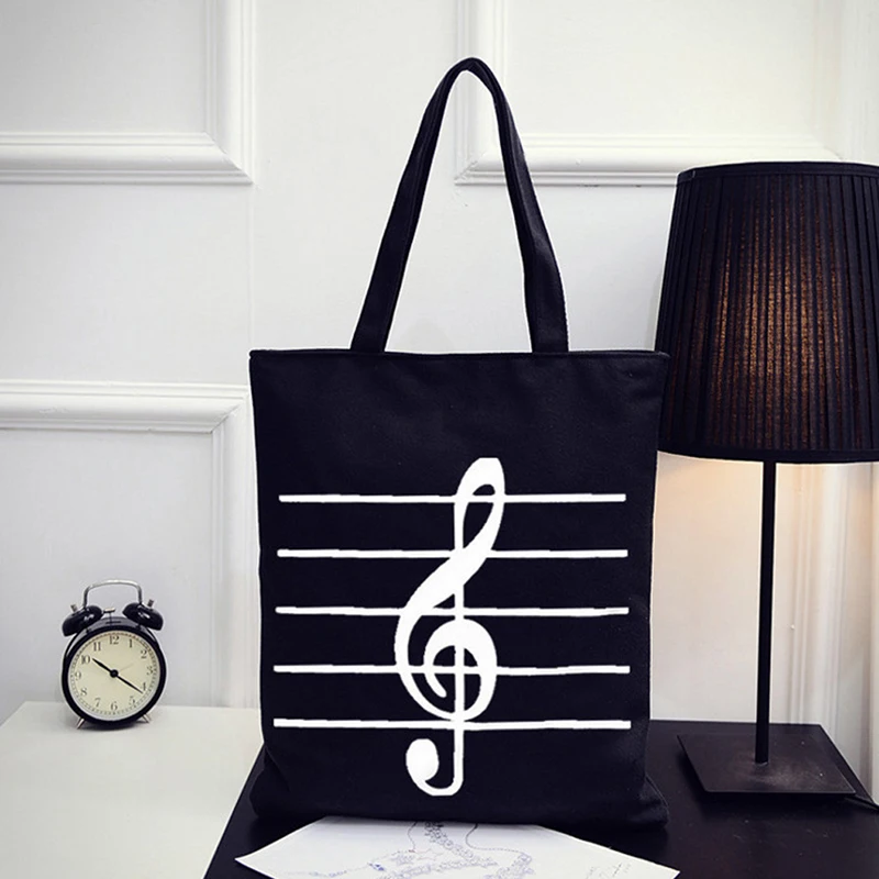 

Big Note Portable Travel Music New Clutches Canvas English Letters Fashion Unisex Solid Musical Note Open Pocket Soft Versatile
