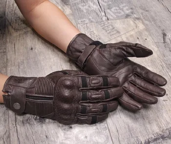 

Free Shipping 2018 new uglyBROS sheepskin motorcycle gloves locomotive retro gloves 2 colors size: S-2XL