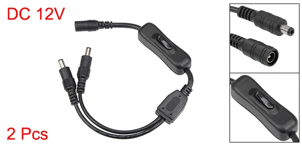 2 Ports (2 Pack) Uxcell 1/2/3 шт. встроенные перекидной переключатель вкл выкл отклонения в размерах на 1-2/3/4/5 Порты DC 12V с 5,5x2,1 мм DC разъем для мужчин и женщин Мощность кабель - Цвет: 2 Ports (2 Pack)
