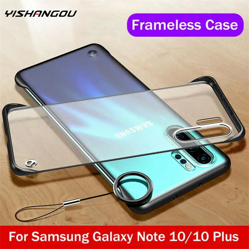 

Ultra Thin Frameless Clear Hard Ring Case Cover For Samsung Galaxy Note 10 8 9 S8 S9 S10 Plus S10E A10 A30 A50 A60 A70 A7 2018