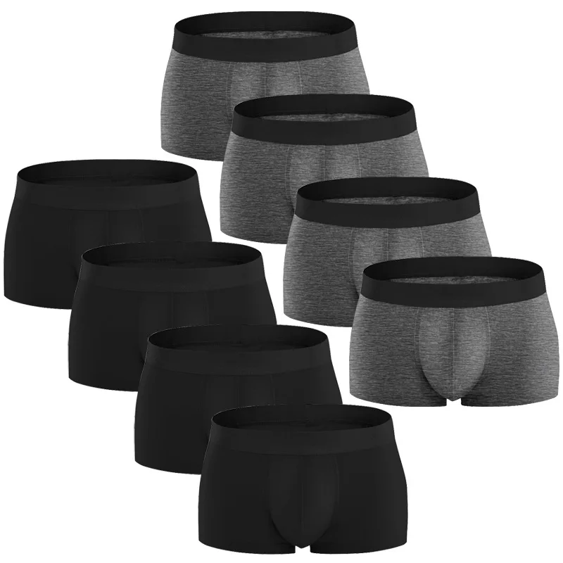 10PCS Men's Panties Underpants Man Boxer Mens Underwear Cotton Breathable  Solid Underpants Comfortable Plus Size Shorts 2