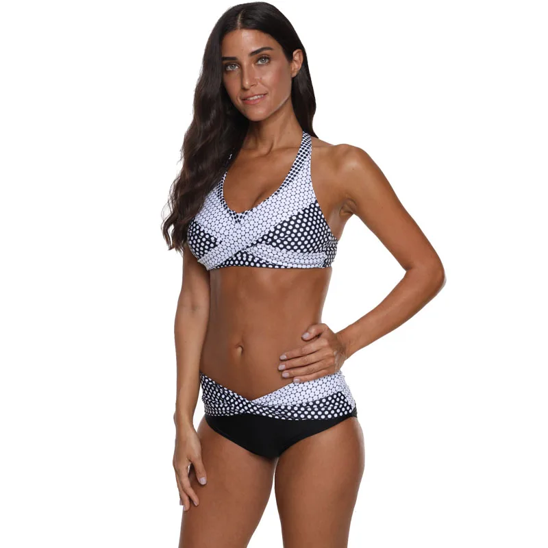 Retro Women Swimsuit High Quality Dot Print Bikini Set Halter Swimwear Branzilian Bathing Suit Female Biquini Plus size S~4XL Retro Women Swimsuit High Quality Dot Print Bikini Set Halter Swimwear Branzilian Bathing Suit Female Biquini Plus size S~4XL