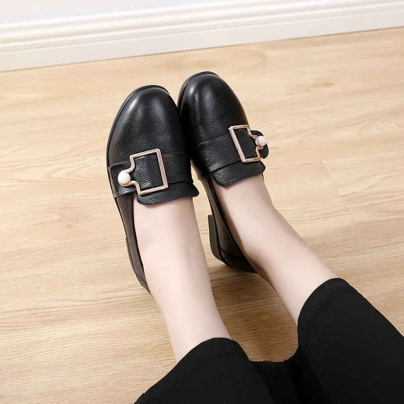 

Peas Loafers 2019 Autumn New Style First Layer of Leather Shoes Genuine Leather Shoes Calf Leather Faux Leather Versatile Single