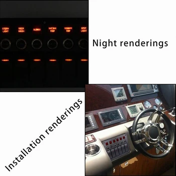 

High Quality 6 Gang 12V/24V Headlamp Fog Wide Light Rocker Switch Panel Circuit Breaker