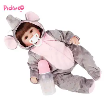 

Pickwoo Reborn Dolls de Silicone Girl Body 18'' 43cm elephant adora Doll Toys For Girls boneca Baby Doll Best Gifts toys