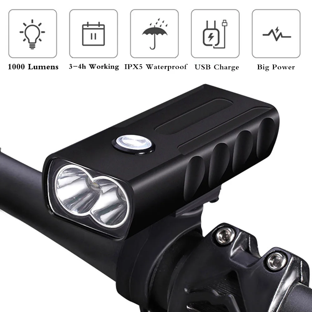 USB Rechargeable Bicycle Cycling COB LED Headlight MTB Bike Rear Tail Lig EZG 