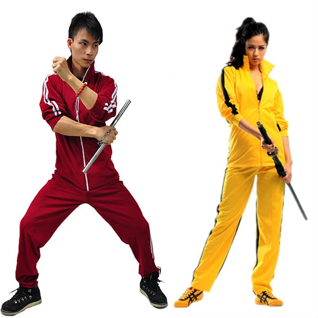 Bruce Lee Classic Yellow Red Kung Fu Uniforms Man Chinese Cosplay Costume  Game Of Death Tracksuit