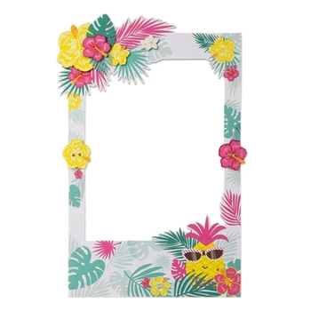 

2 in 1 Luau Photo Booth Props Frame Party Supplies - Hawaiian Tropical Tiki Birthday Baby Shower Bridal Shower Wedding Decoratio
