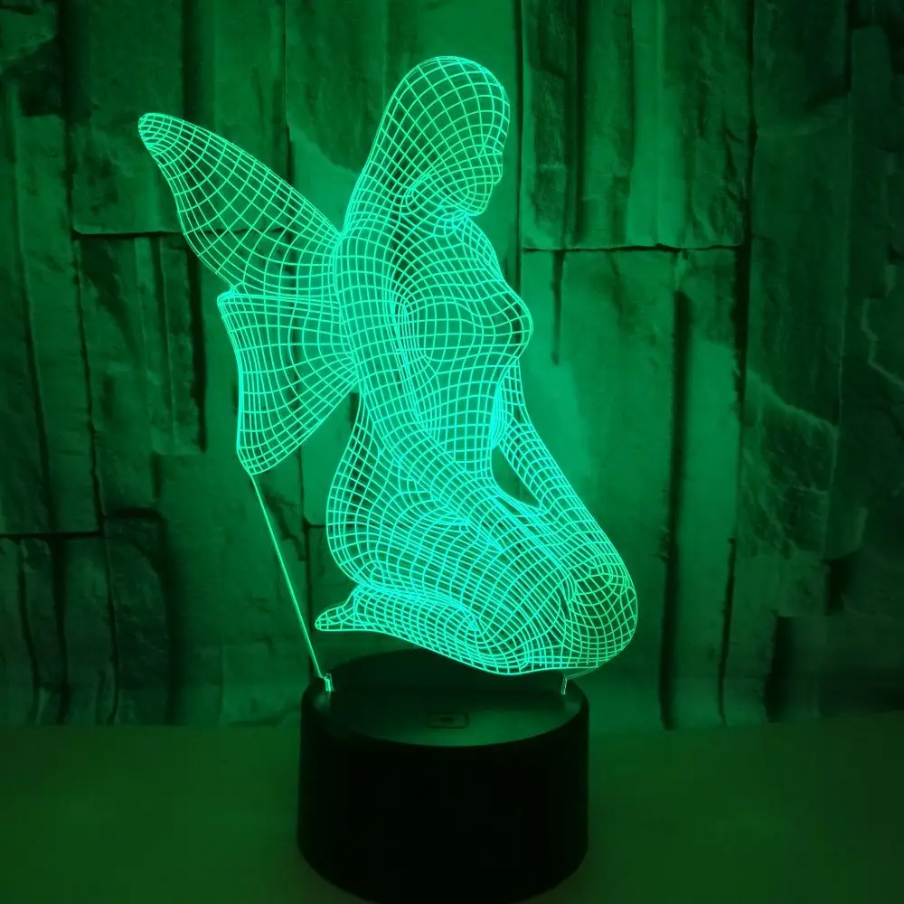 

New Style Angel Colorful 3D Lamp usb led Visual Stereo Lamp Touch Switch 3D Night Lamp Figure Customizable