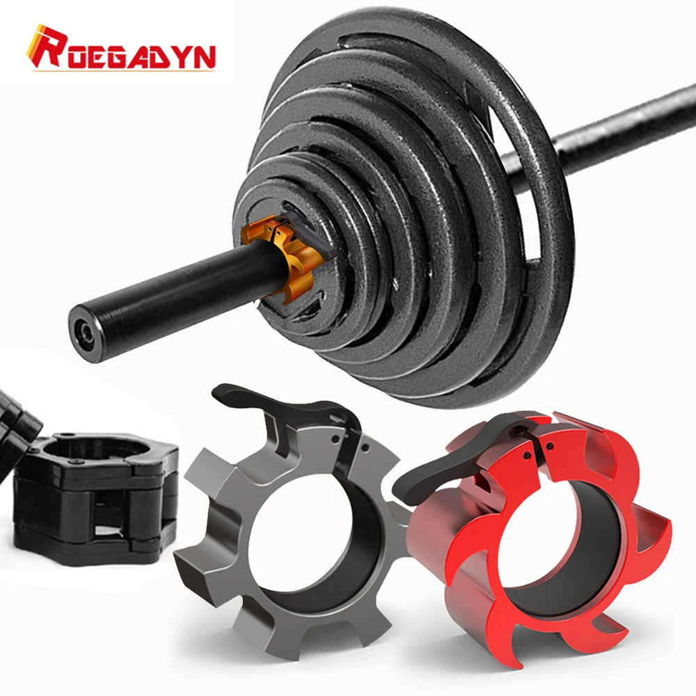 

ROEGADYN Gym Weights Bodybuilding Quick Lock One pair Barbell Collar Lock Dumbell Clips Clamp Weightlifting Barbell Safe Lock