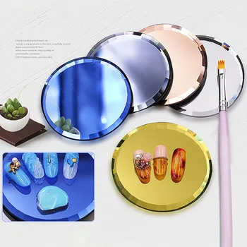 

2019 Hot Sale Simple Nail Art Color Palette False Tips Mirror Glass Display Board DIY Manicure Equipment Tool Christmas Gifts