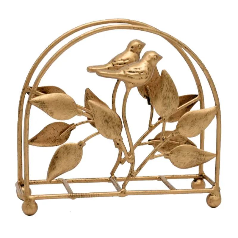 American-Style Village Style Wrought Iron Bird Napkin Holder Tissue Storage Rack Retro Creative Home Restaurant nordic ins style soft leather tissue box triangle snap button exquisite pumping box home restaurant creative tissue napkin box