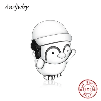 

Fit Original Charms Bracelets 925 Sterling Silver Christmas Penguin Charm Beads for Making Women Berloque DIY Jewelry