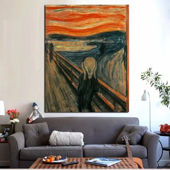 

Classical Oil Painting On Canvas Edvard Munch Scream Abstract Posters and Prints Wall Art Picture for Home Room Decor