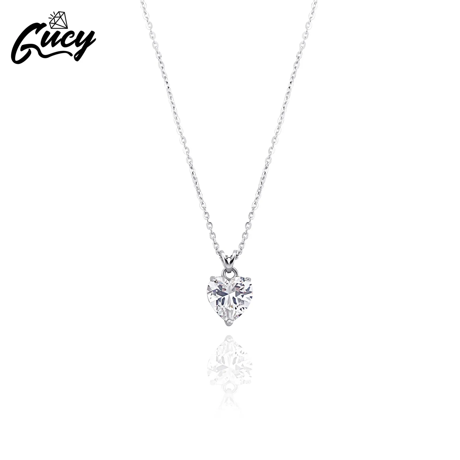 

Ожерелье GUCY из серебра 925 пробы с кулоном в форме сердца, 1-2 карата
