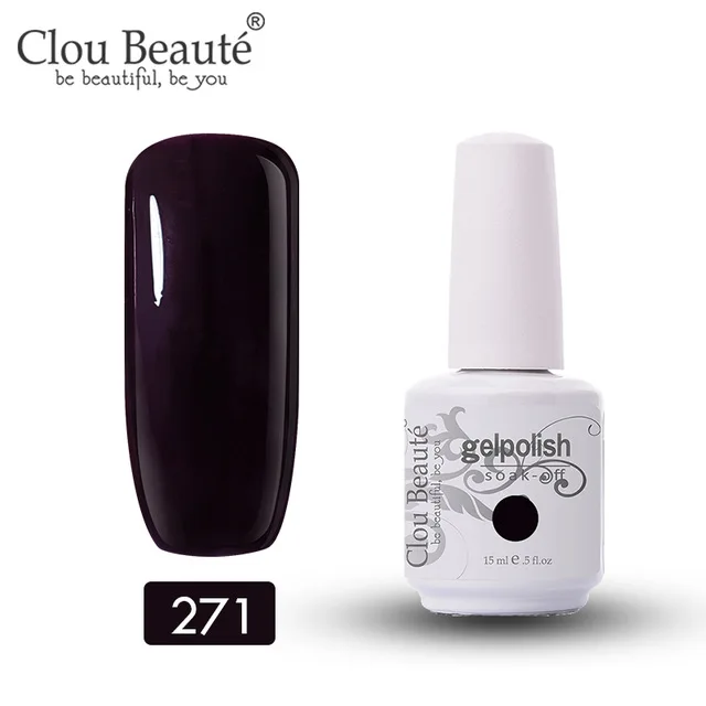 Clou Beaute 15 мл цветной набор гель-лаков для ногтей продвинутый маникюр Гель-арт лак для ногтей праймер и верхнее покрытие стойкий Натуральный гель - Цвет: 271