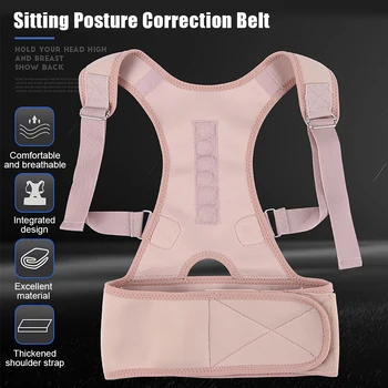 

Women Men Brace Belt Magnetic Back Corrector Humpback Posture Gripping Effective Lightweight Support Ergonomic Shoulder Relief