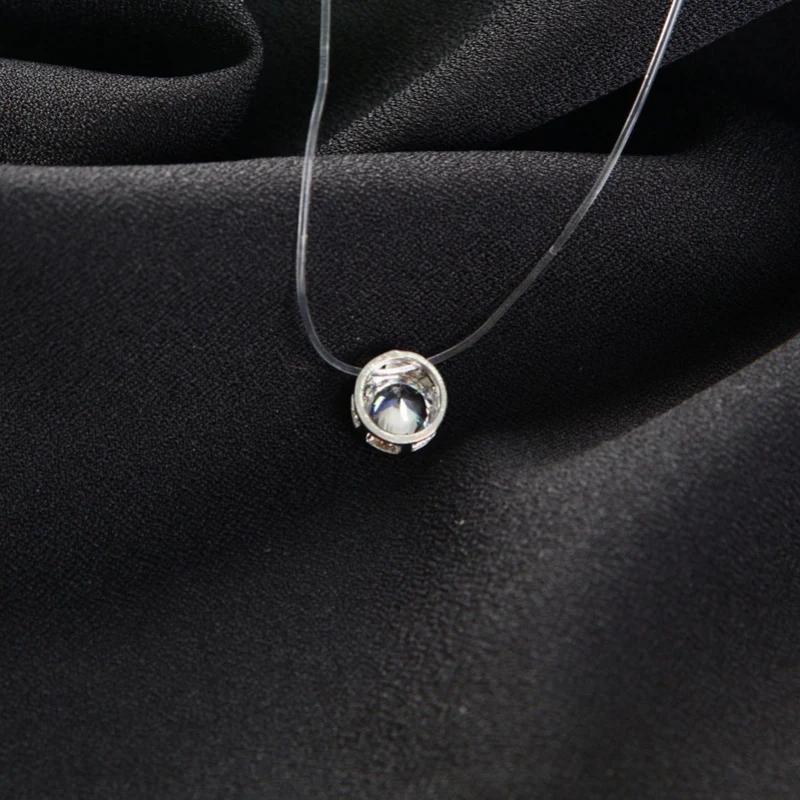 Прозрачное ожерелье в форме рыбьей линии Кристаллы, стразы, цирконий колье ожерелье Женские Ювелирные изделия Аксессуары