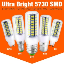 

220V LED Corn Bulb Lamp E27 GU10 G9 E14 B22 Base Energy Saving Light Lampada 5730 Warm Cool White Chandelier Lighting Home Decor