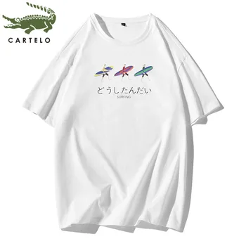 

CARTELO men's clothing summer new fashion simple casual cotton round neck printed comfortable breathable T-shirt
