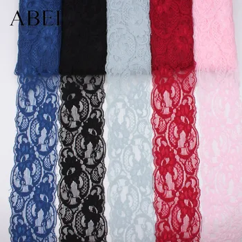 

8cm 10Yards Wholesale Elastic Lace Ribbon Embroidered Stretchy Flower Cotton Lace Trims Handmade Sewing Fabric Garments Material