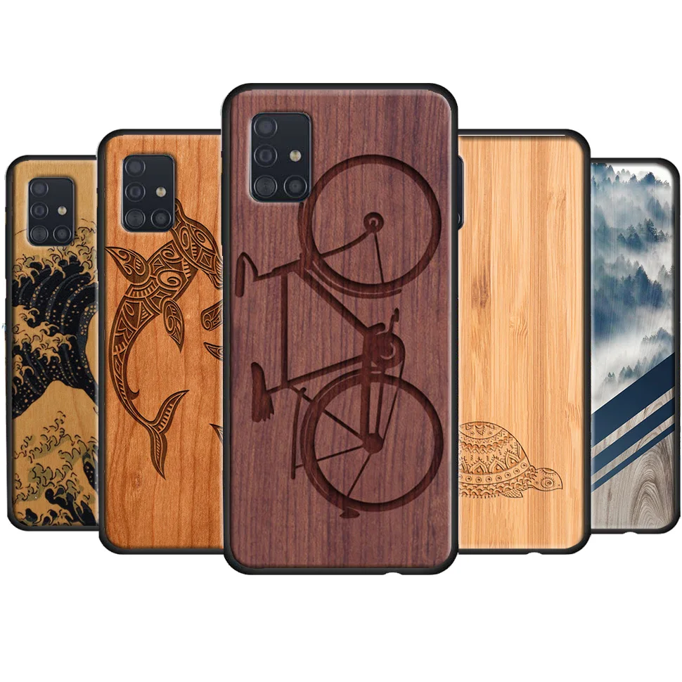 Деревянный чехол Wolf Bike Butterfly для Samsung Galaxy A20e A21S A51 A71 A10 A40 A50 A70 S9 S10 S20 Plus Note 20 Ultra |