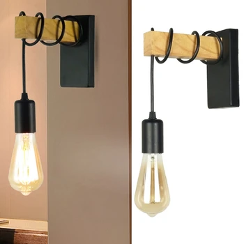 

Nordic Black Iron Wall Lamp E27 Wall Sconce Led Stair Wall Lamps Home Wall Sconce(Bulb Not Include)