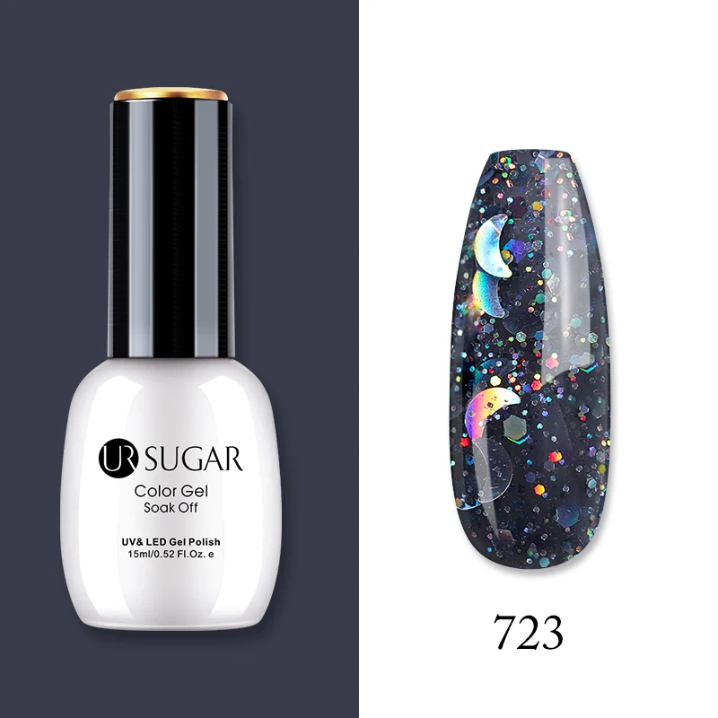 723 Ur Sugar, 15 мл, Цветной Гель-лак, гибридный лак для ногтей, для маникюра, УФ-светодиодный Полупостоянный гель для ногтей, впитывающий Гель-лак, базовое верхнее покрытие - Цвет: 723