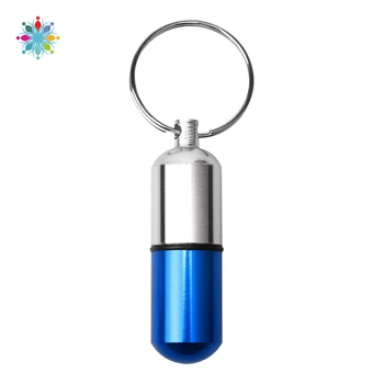 

Two-color Medicine Jar Outdoor Aluminum Alloy Medicine Bottle Key Ring Pendant Outdoor Travel Mini Medicine Cartridge Kit TLS