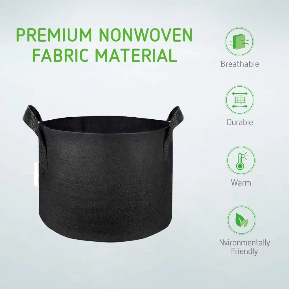 AMKOY – sac de culture de pommes de terre en tissu, 1-10 gallons, sac de culture de plantes, Pots de fleurs, jardinière de légumes avec poignée ► Photo 3/6