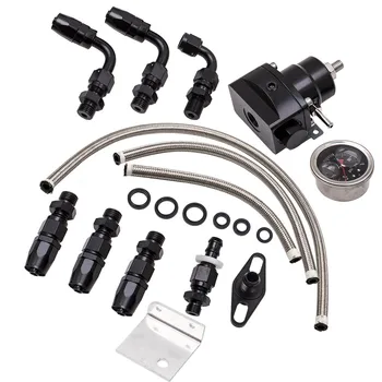 

Universal Adjustable Fuel Pressure Regulator Kit 0-100PSI + AN6 Fitting Hose End