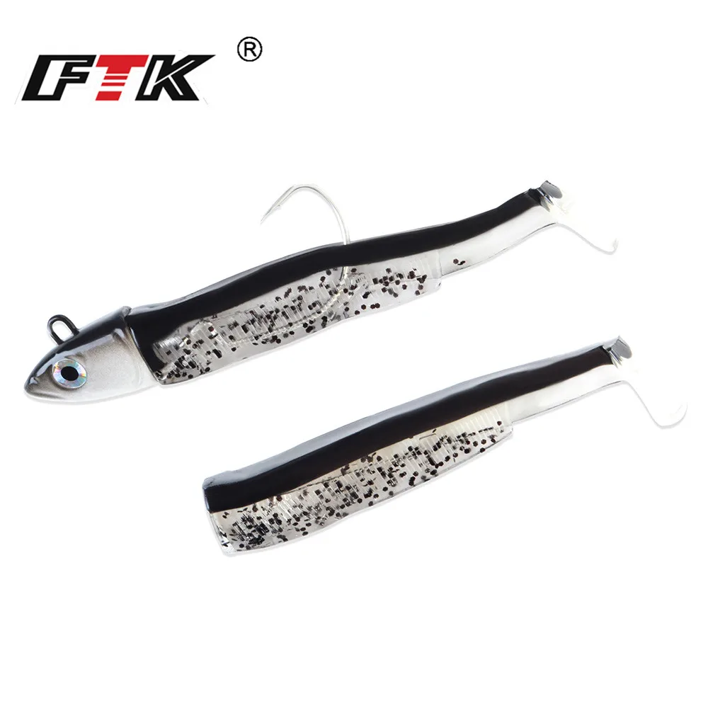 Black minnow jig head fishing lure soft pike lure 5g/12g/ 25g bass fishing shad soft bait boat code seabass bait for Zand