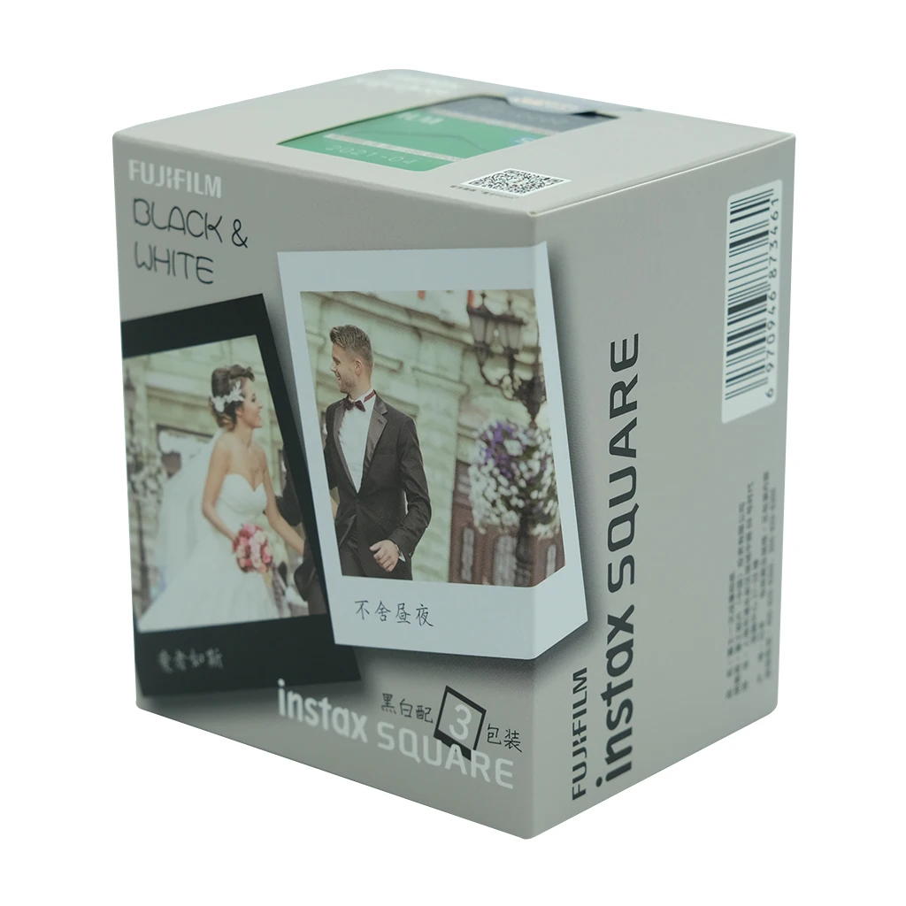 Фотобумага Fuji Fujifilm Instax Mini 30 листов, черный+ белый край, пленка для Fujifilm Instax SQUARE SQ20 SQ10 SQ6, мгновенная пленка
