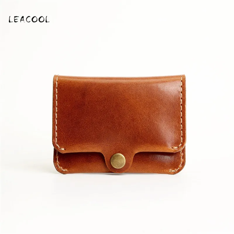 

Handmade Mini Card Id Holders Cowhide Leather Credit Card Holder Man Women Business Cardholder Wallet Porte Carte Case Protect