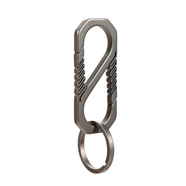 Titanium Alloy Locking Carabiner  Titanium Alloy Key Ring Clip - Titanium  Alloy - Aliexpress