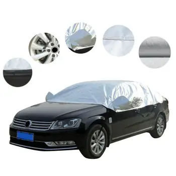 

Half Car Cover Top Roof Sun UV/Rain Protection Waterproof Outdoor Universal Car Windscreen Mirror Shield Cover Car Accessories