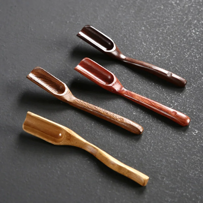 

1Pc Retro Style Delicate Spoon Tea Scoop Natural Chinese Kongfu Tea Accessories Portable Wooden Bamboo