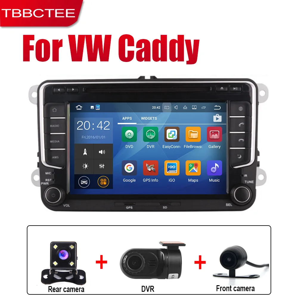 TBBCTEE Авто Радио 2 Din Автомобильный dvd-плеер на основе Android для Volkswagen VW Caddy 2004~ 2013 gps Навигация BT Wifi карта мультимедийная система - Цвет: Extre Items