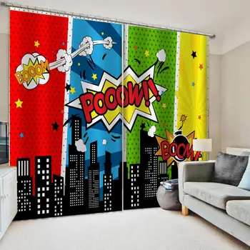

Custom 3D Colorful Building Windows Curtains Thin for Living Room Bedroom Kitchen Curtains Drapes Treatments Dropship