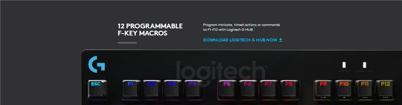 Logitech G Pro Wired Gaming Mechanical Ergonomic Keyboard LIGHTSYNC RGB Backlight12 Programmable F-Key Macros Gx Clicky Switches