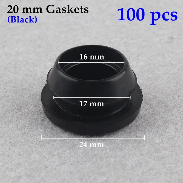 100pcs 20mm (Black)