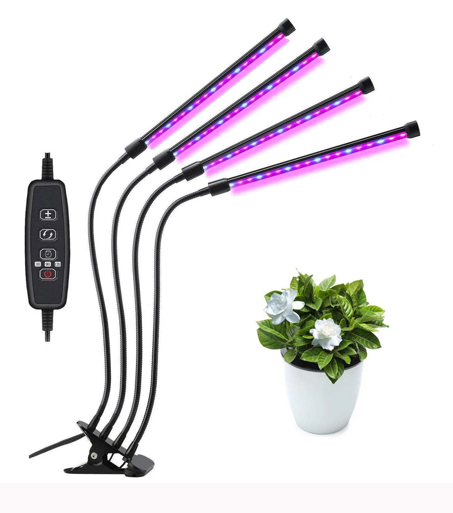 Полный спектр светодиодный светильник DC5V 18 Вт 27 Вт 36 Вт гибкий зажим USB фитолампа Настольный светильник для роста растений для комнатных цветов - Испускаемый цвет: 4 Heads USB Port