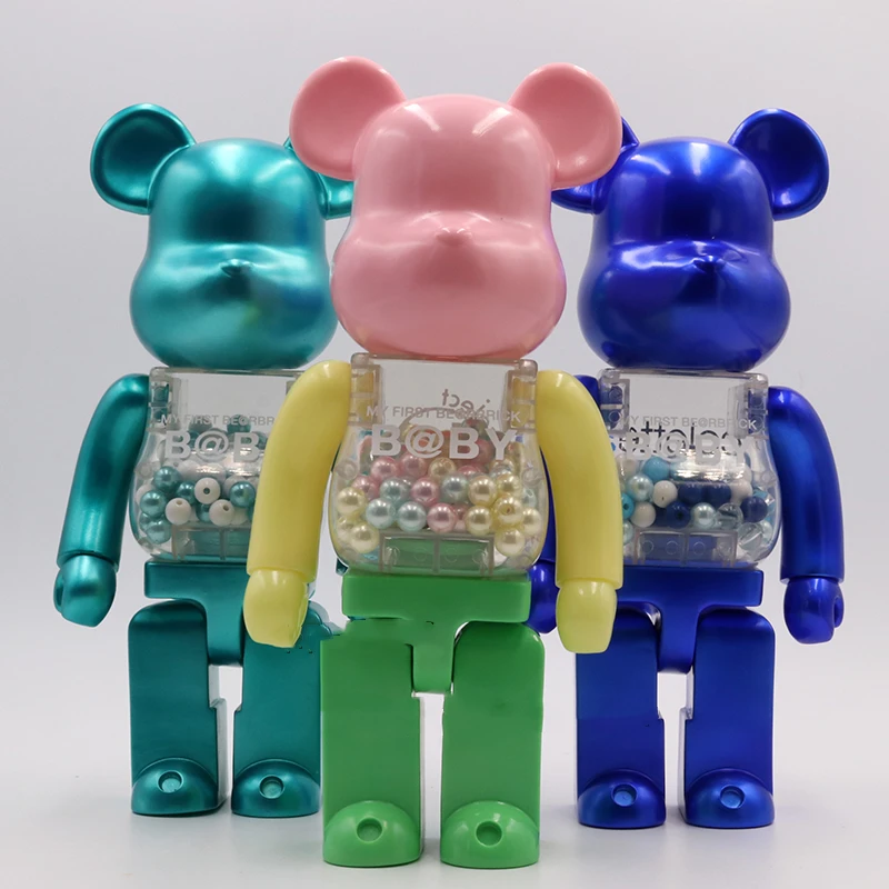 

11inch 28cm 400% Be@rbrick DIY Fashion Toy PVC Metallic Teddy bear Clown Action Figure Collectible Model Toy