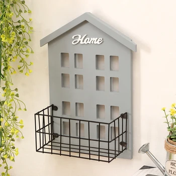 

Wooden Storage Wall Shelf Rack Display Organization House Style Decoration for Home E2S