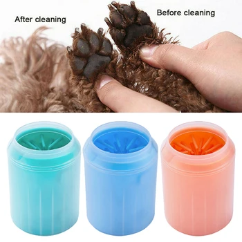 

Dog Paw Cleaner Cup Soft Silicone Combs Portable Pet Foot Washer Clean Brushes Quickly Wash Dirty Cat Feet Cleaning Bucket 2019