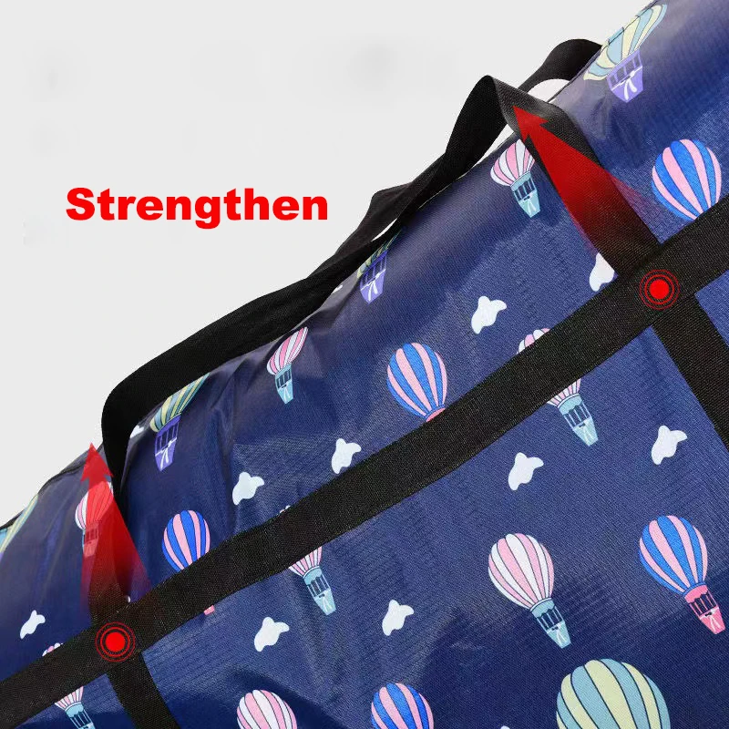 Travel Duffel Bag Waterproof Foldable Luggage Clothes Storage Bags Zipper Thickened Moisture Proof Moving Packing Portable