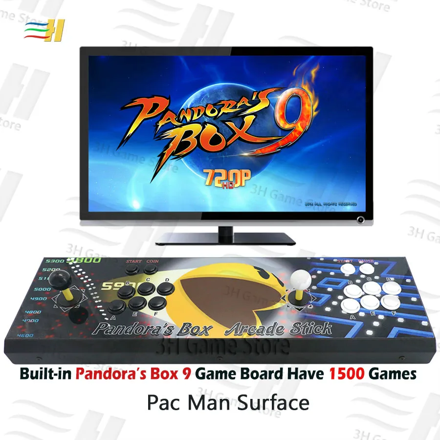 Pandora's Box 9 1500 В 1 железная Консоль 2 игрока аркадная игровая палка контроллер консоль HDMI VGA usb tv Plug and play pandora 5S 7