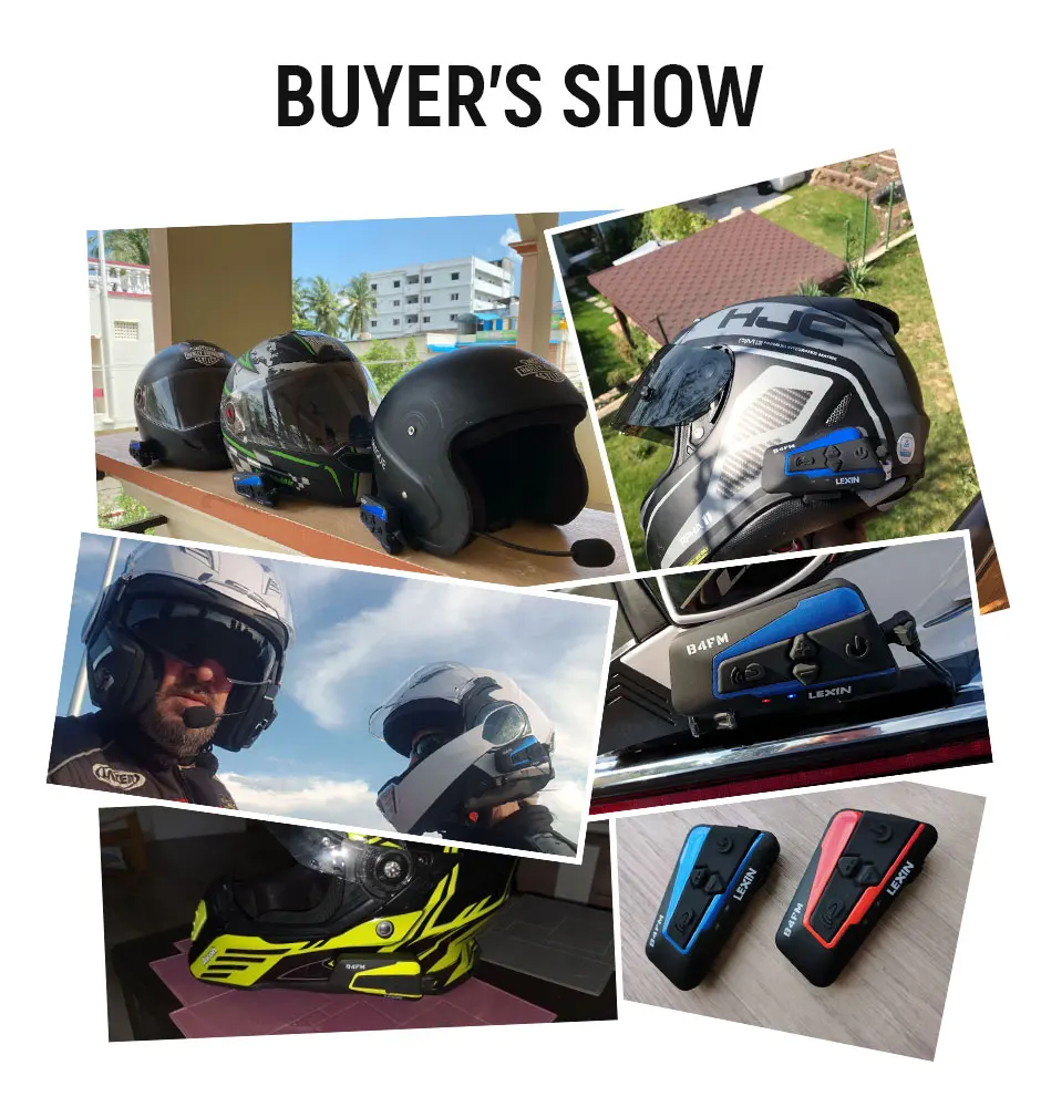 Lexin B4FM-X 10 Bikers Bluetooth Motorcycle Intercom Helmet